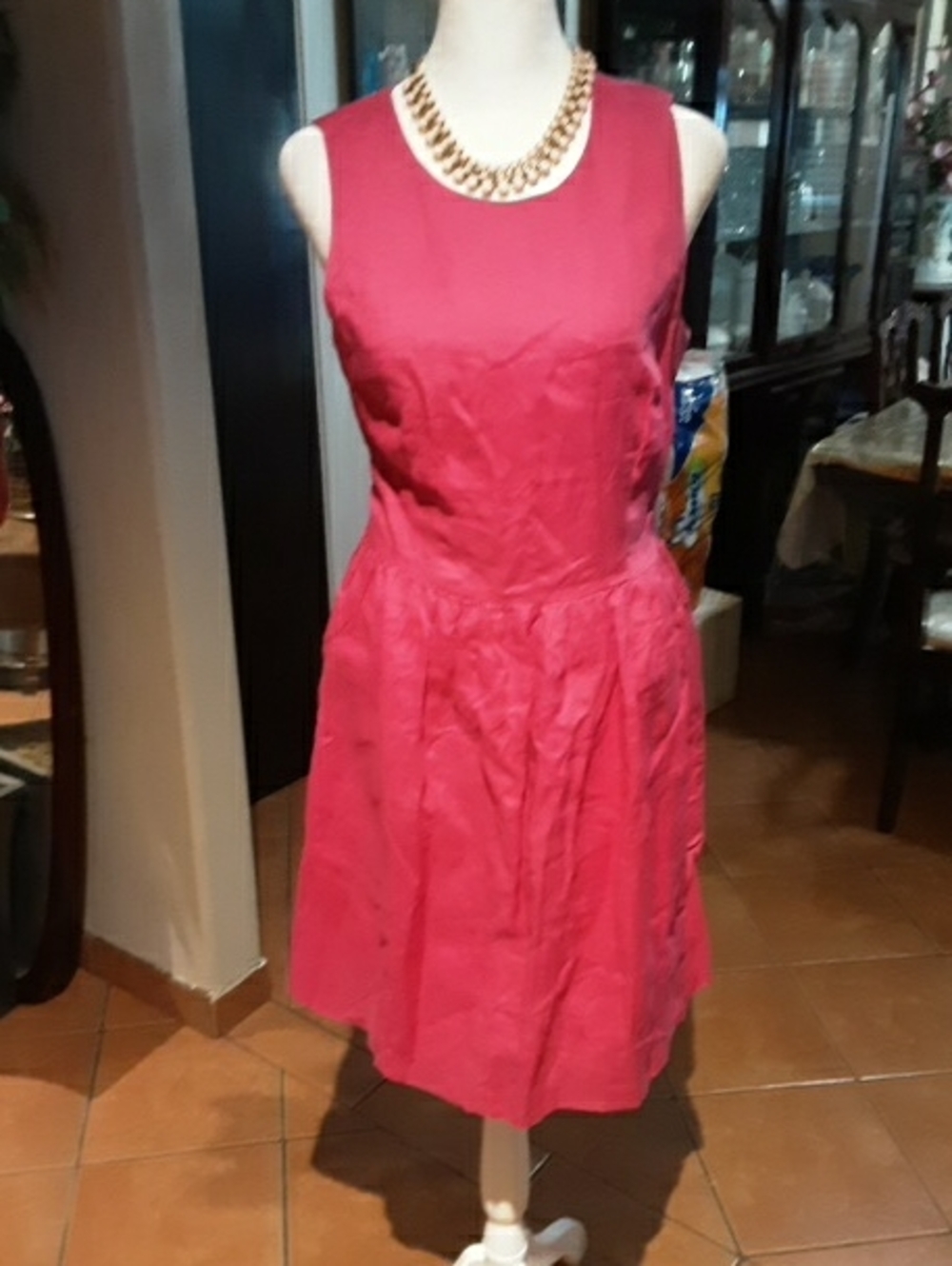 Michael Kors Sleeveless Hot Pink Fit-and-Flare Dress